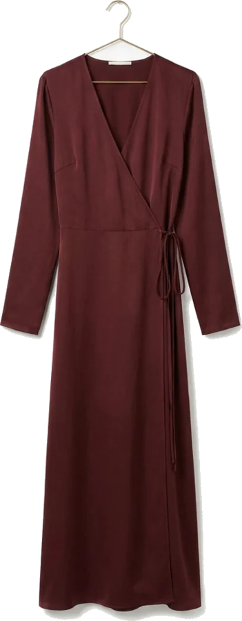 Vestido envelope bordô